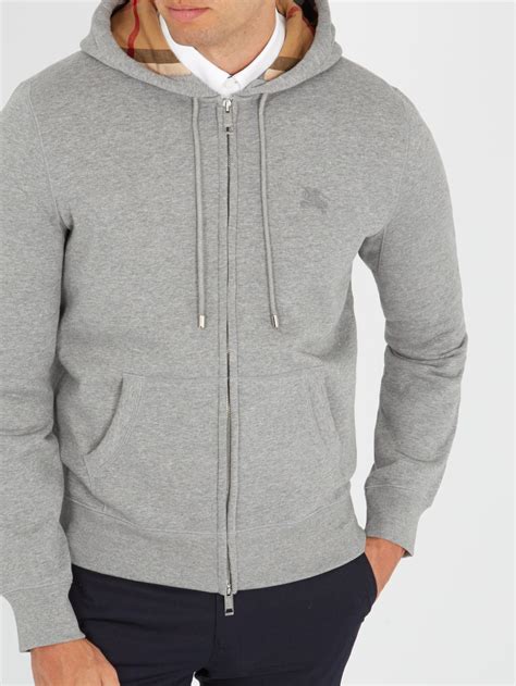 supreme burberry grey hoodie|grey burberry zip up hoodie.